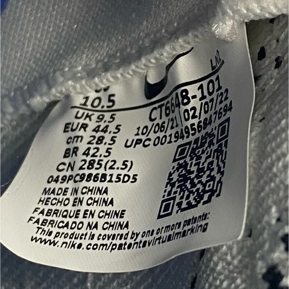 Nike Alpha Menace Elite 3 White Blue Football Cleats CT6648-101 Men's Size - Picture 8 of 11